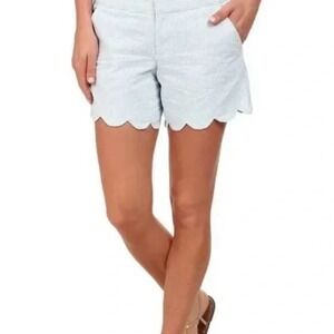 LILLY PULITZER Buttercup‎ Scalloped Edge Seersucker Shorts Women's Size 12